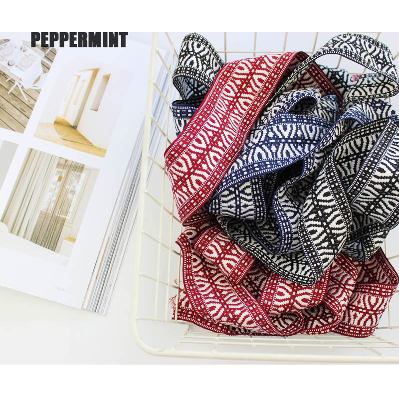 GORGECRAFT 10 Yards Vintage Jacquard Lint Etnische Geborduurde Linten 40mm Breed Zwart Wit Ruit Patroon Boho Kant Versieringen Trim voor Naaien Ambachten Kleding Accessoires Tas Decoraties