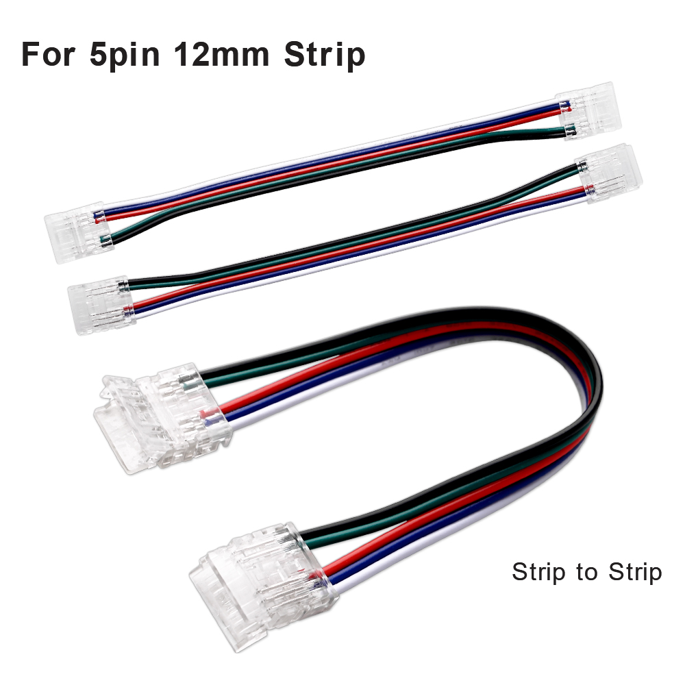 5pcs Solderless LED Connector Transparent for 2pin 3pin 4pin 5pin 6pin FOB COB DIM RGBW RGB CCT SMD LED Strip: Yellow