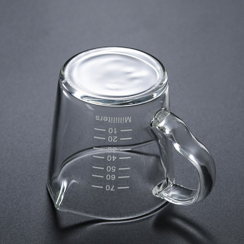 70 Ml Espresso Glas Met Kalibratie Koffie Cup Verdikte Glas Met Het Handvat Mokken Melk Thee Sap Creatieve Drinkware