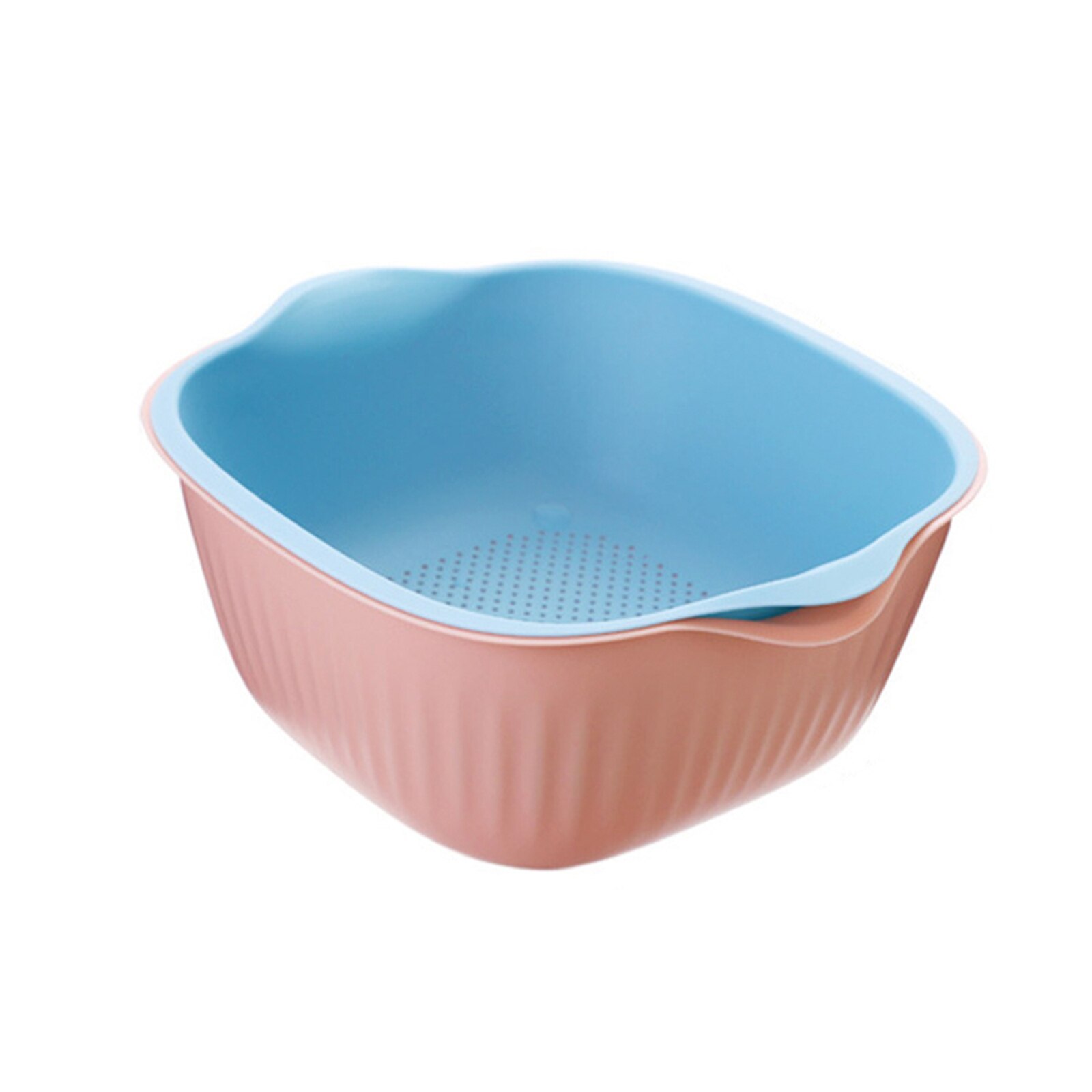 Vegetables Drying Basket Storage Box Detachable Camping Kitchen Clean Portable Tableware Large Capacity 2-Layer Box: Sky Blue