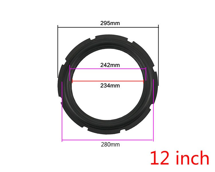 Ghxapm 8 Inch 10 Inch 12 Inch Speaker Rubber Surround Side Reparatie Onderdelen Luidspreker Repairment Vouwen Rand Diy 1 Pairs