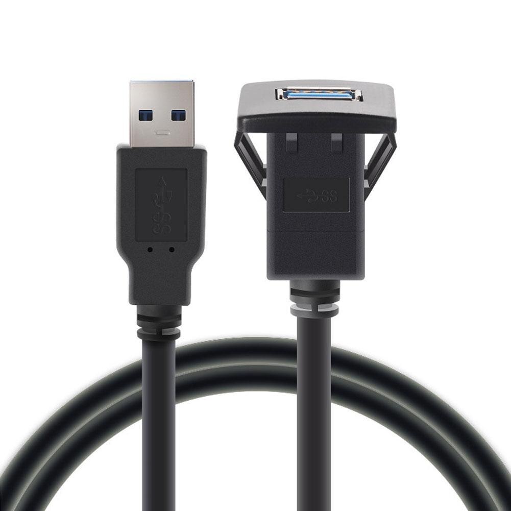 1m Car Auto Dashboard Flush Mount USB 3.0 Male to Female Panel Extension Cable Dash Panels Accessories