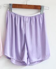 Loose short women pant liner slip female thin satin pants see through shorts: Lavender