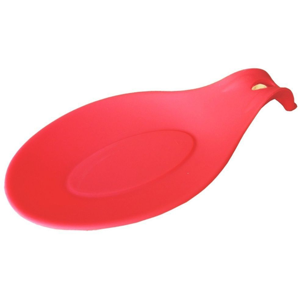 1 Pcs Dikke Siliconen Pad Spatel Pad Lepel Pad Food Grade Hittebestendige Lepel Pad Servies Plank Pad: Rood