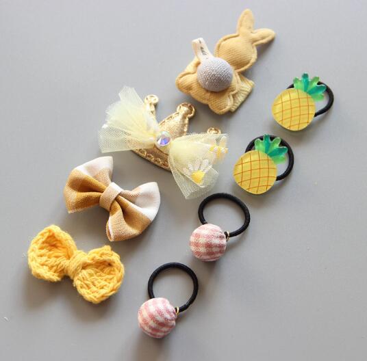 Capelli del bambino Della Forcella Della clip Accessori Dei Capelli Del bambino della ragazza Della clip dei bambini della clip di Capelli di Pollice in Gomma fascia Dei Capelli Della fascia impostato: 12
