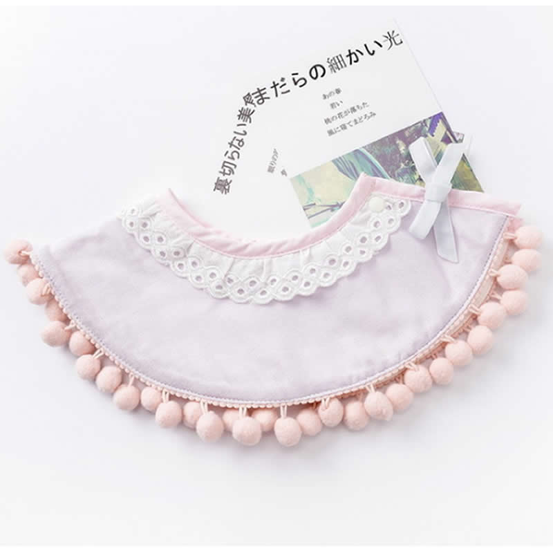 Baby bib saliva towel burp cloths 360 circular bib cotton pocket maternal infant supplies Baby Bibs Cotton Lace Tassel bow: ball