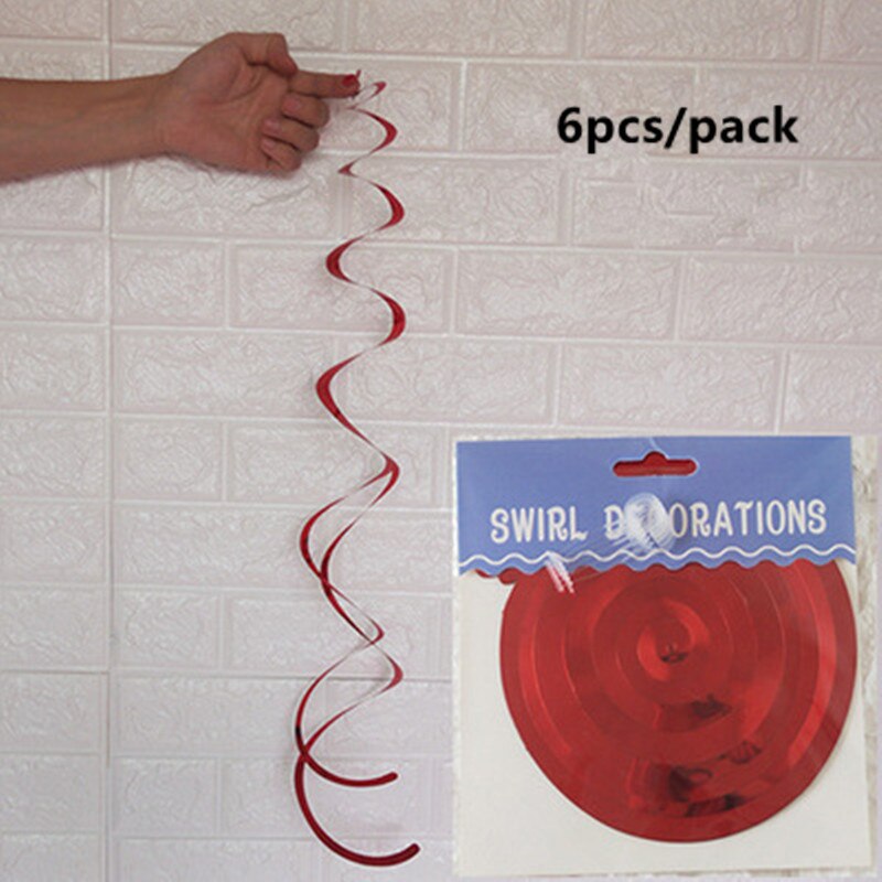 Lote de 6 unidades de guirnaldas de decoración en espiral de techo, feliz decoración para de primer cumpleaños, Bandera de Navidad para niños, niños y niñas: red