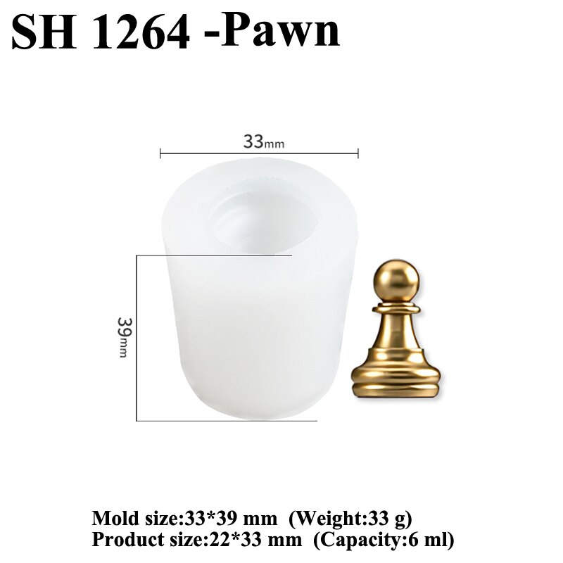 6 Types Silicone Cake Mold International Chess Fondant King Queen Bishop Knight Pawn Resin Mould Polymer Clay Pan Baking Tools: SH 1264
