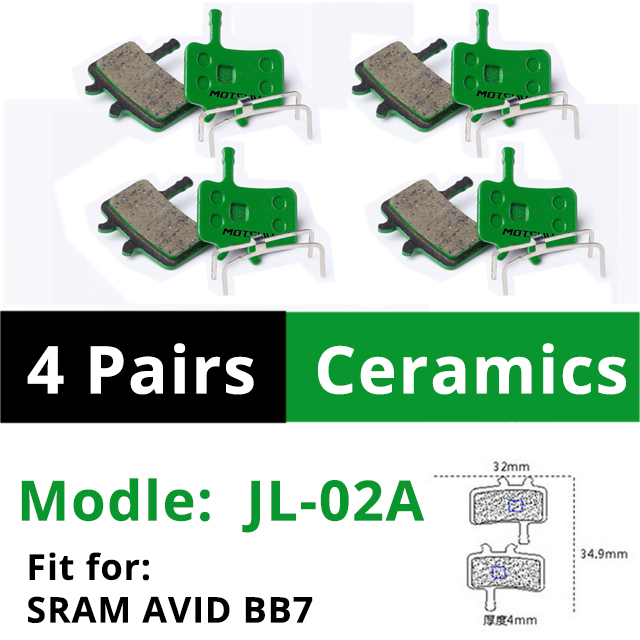2 pares de MOTSUV de pastillas de freno para bicicletas MTB pastilla de freno de bicicleta SRAM AVID SHIMANO M315 M355 M365 M395 M445 M447 MT200 M525: 02A 2 Pairs Ceramics