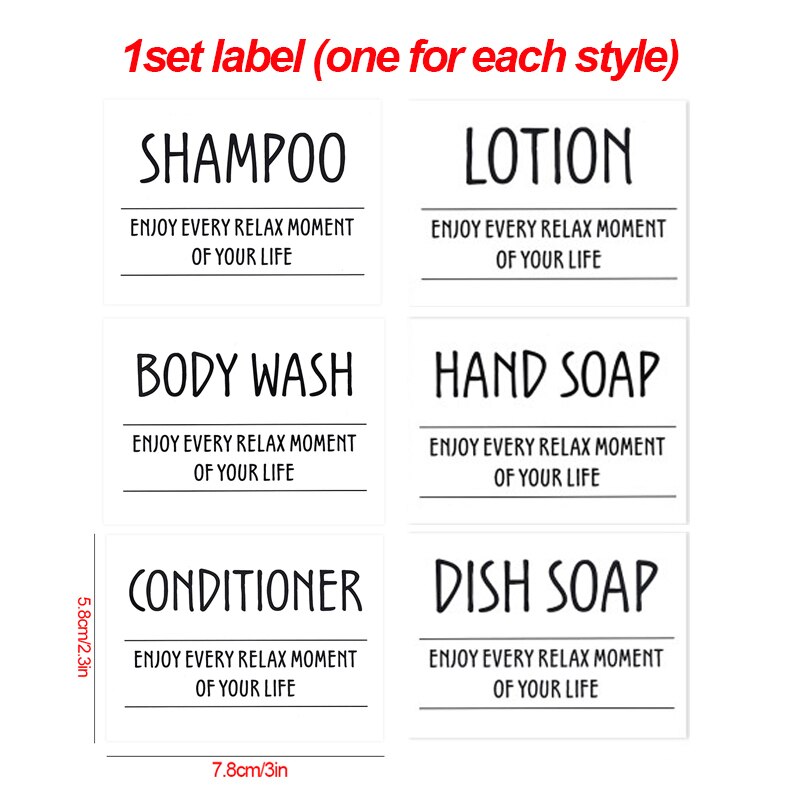 500Ml Badkamer Shampoo Douche Flessen Hervulbare Zeepdispenser Druk Dispenser Met Aparte Label Stickers: F