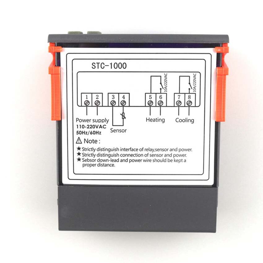 Digital Temperature Controller 12V 24V 220V Cool & Heat Centigrade Thermostat with Sensor STC-1000 for Refrigerator Fermenter