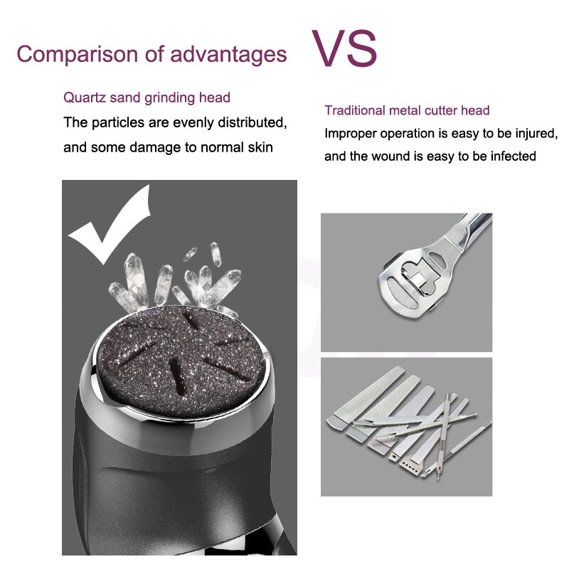 Ponceuse électrique pour pédicure, Rechargeable, LCD, aspirateur, éliminateur de callosités, lime pour les pieds
