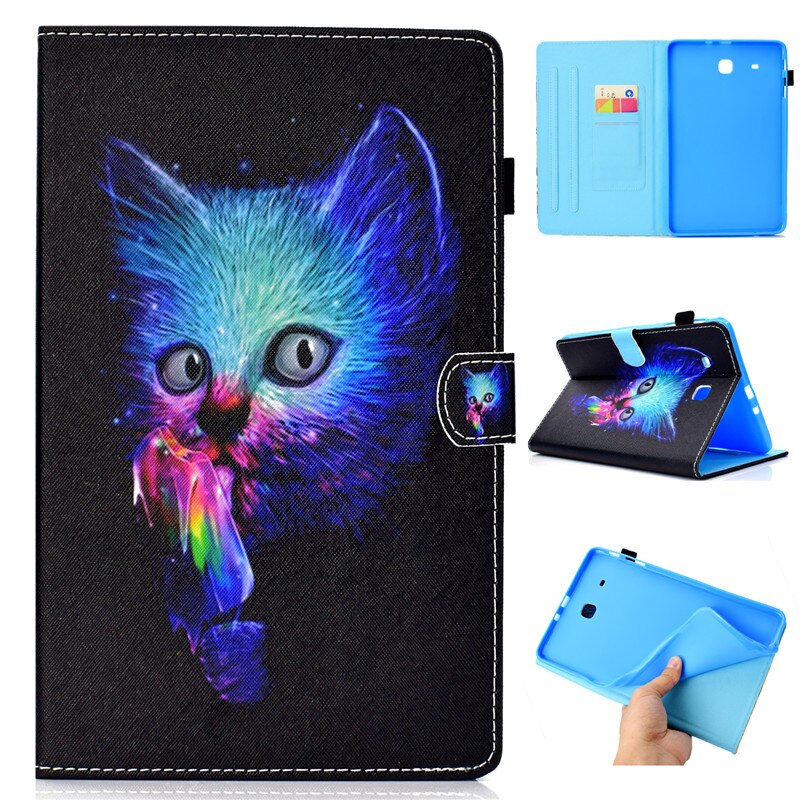 For Samsung Galaxy Tab E 9.6 inch SM T560 Case Monkey Cat Painted Tablet for Funda Samsung Galaxy Tab E T561 Cover Kids SM-T560