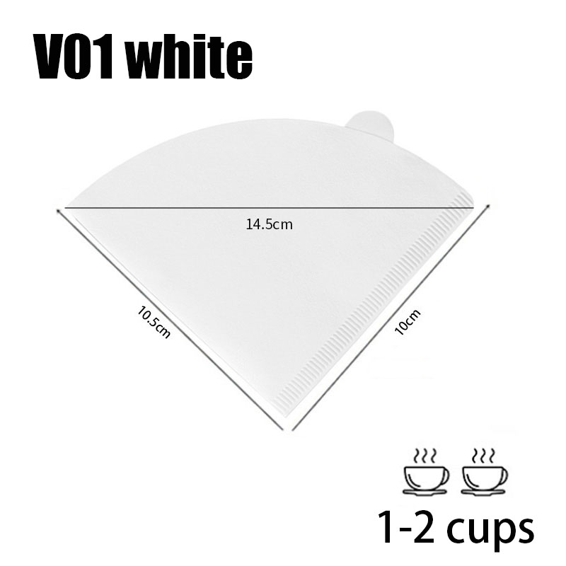 100 Stuks Wegwerp Papier Koffie Filter 1-4 Kopjes Houtpulp Drip Papier Kegel Koffie Zeef Zak Giet over Huishoudelijke Accessoires: green
