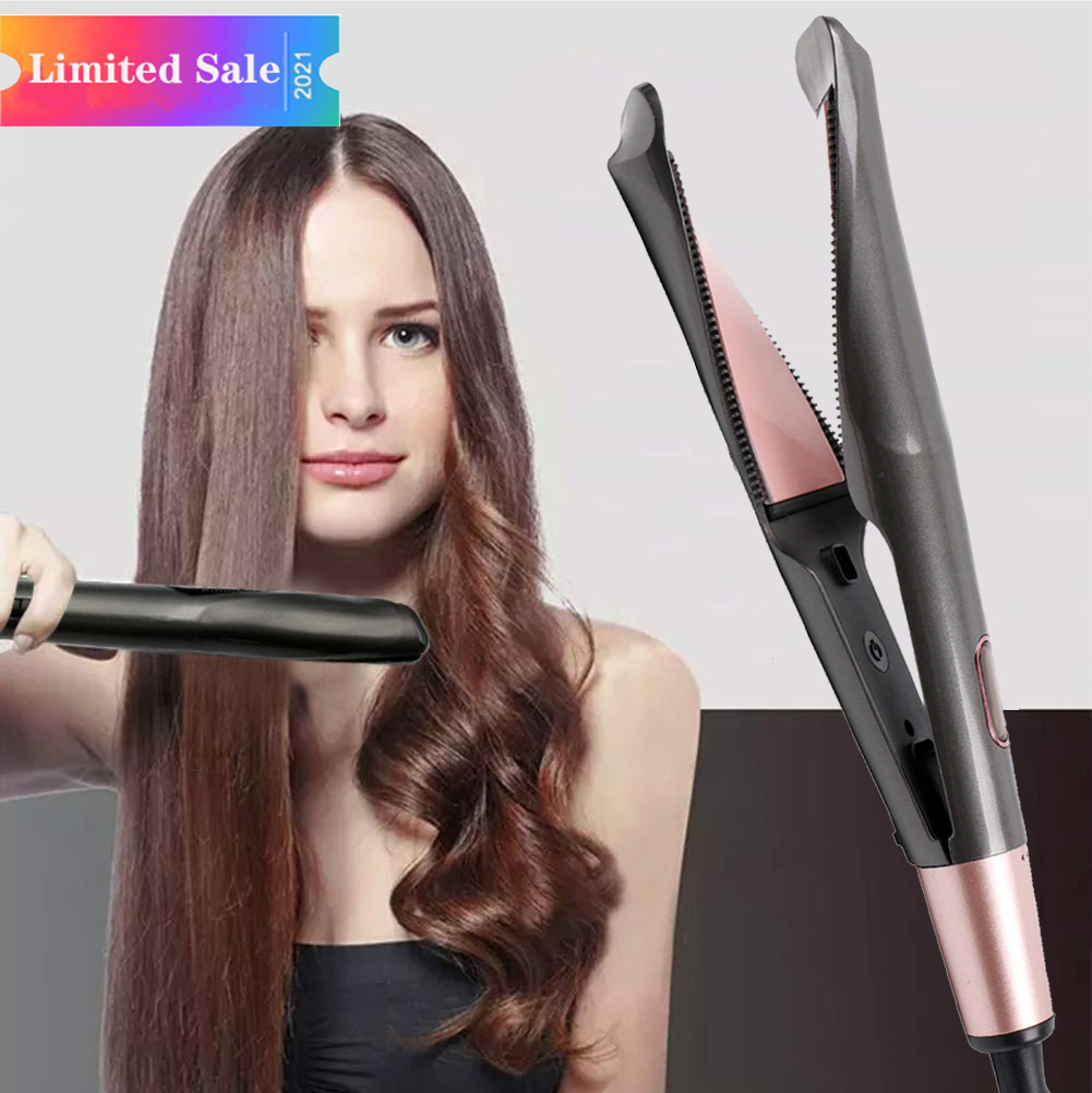 2 in 1 Twist Straightening Curling Iron Hair Straightner and Curler in One Dual Voltage Flat Irons