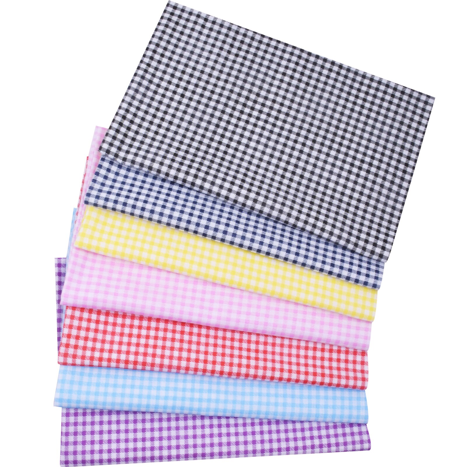 20x25cmFloral Plaid Stripe Cotton Fabric,Sewing Quilting DIY Patchwork Fabric Bundle, Handmade Cloth: 7 7pieces
