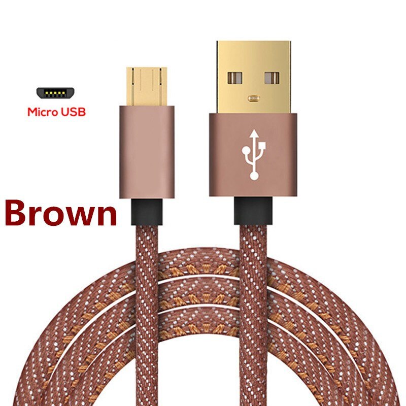 Micro Usb Kabel Snelle Lader Usb Data Kabel Nylon Sync Cord 3A Voor Samsung Xiaomi Huawei Redmi Opmerking 4 5 android Microusb Kabels: Brown / 1.8m