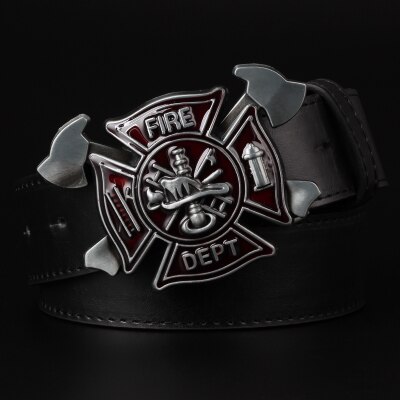 Cool men's belt firefighter profession fire truck buckle fire dept badge fire brigade sign firemen belt fire fighter volunteer: 13