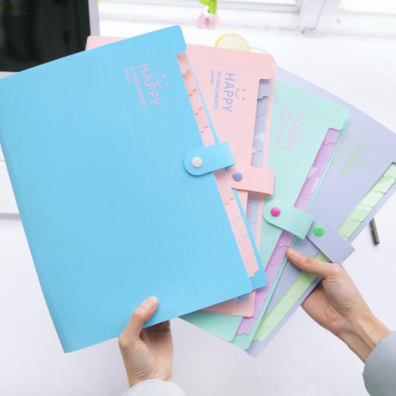 12 index simple document A4 display book PP file expanding wallet folder paper classification organ package Filing Products