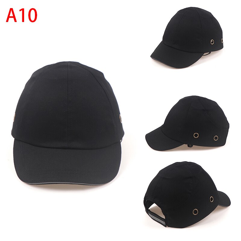 Vernehatt hjelm baseball hatt stil hard hatt til arbeid fabrikk hodevern arbeid sikkerhet sommer: Svart
