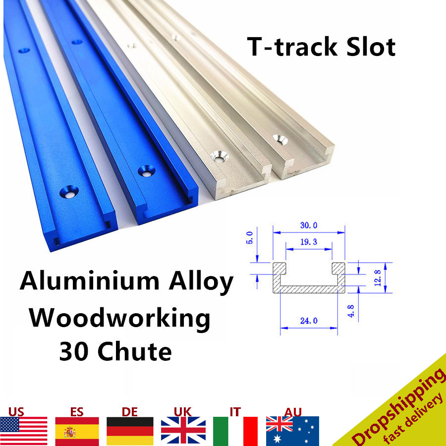 Aluminium T-Track Slot Mijter Track Jig Armatuur Voor Router Tafel Bandsaws Houtbewerking Diy Tool Lengte 300/400/500/600/800 Mm
