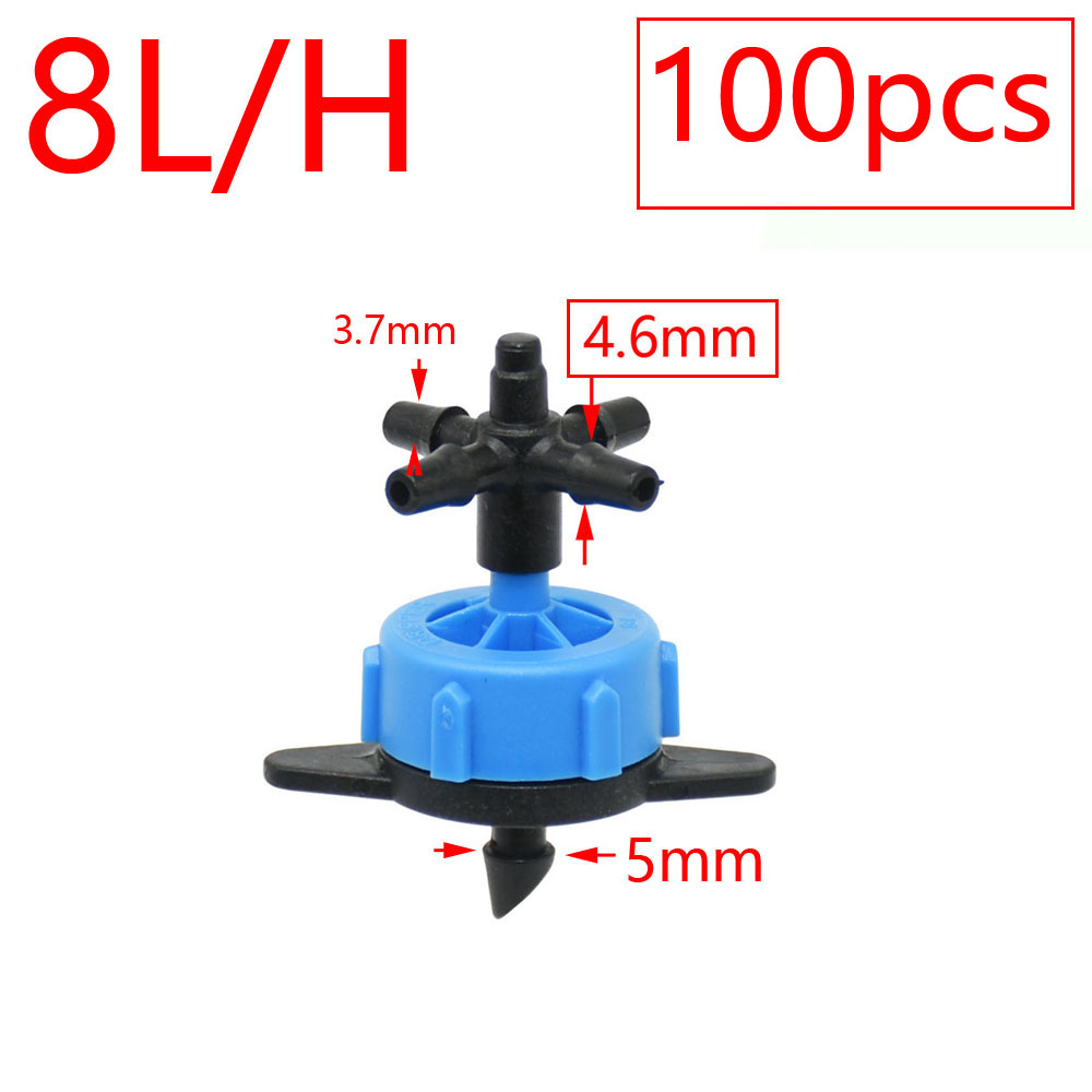 2L 4L 8L Pressure Compensating Dripper 2/4-way Arrow Dropper Connector Cross Water Splitter For Arrow Drip System Emitter: MULTI