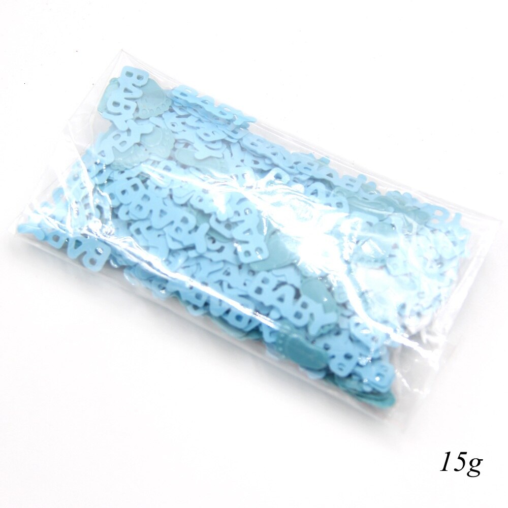 Mini confeti rosa y azul con pies para bebé, 15 g/bolsa, decoración para de cumpleaños de niños, suministros para Baby Shower: 15g blue