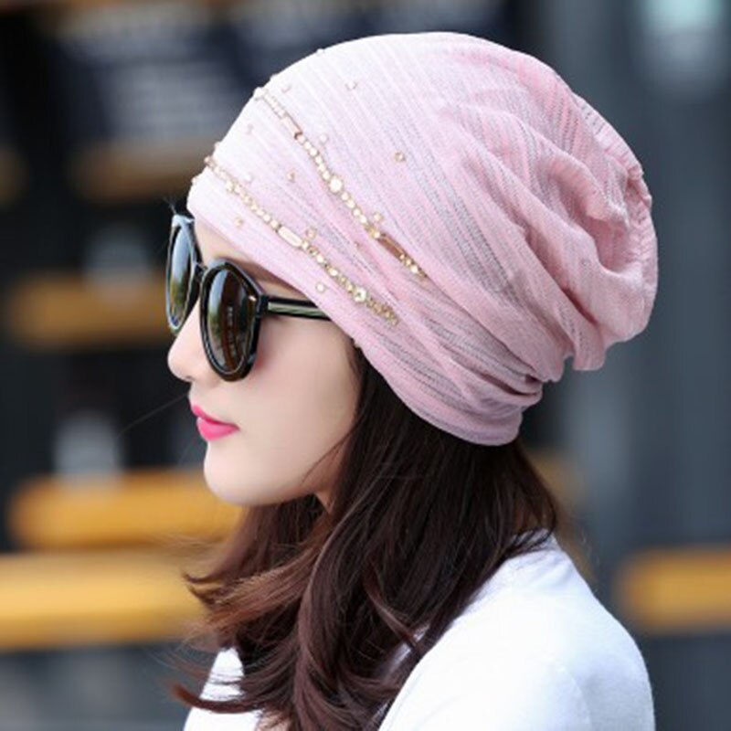 chapeau femme printemps et été mince dentelle foulard chapeau respirant tête casquette mois pile tas chimiothérapie Beanie casquettes