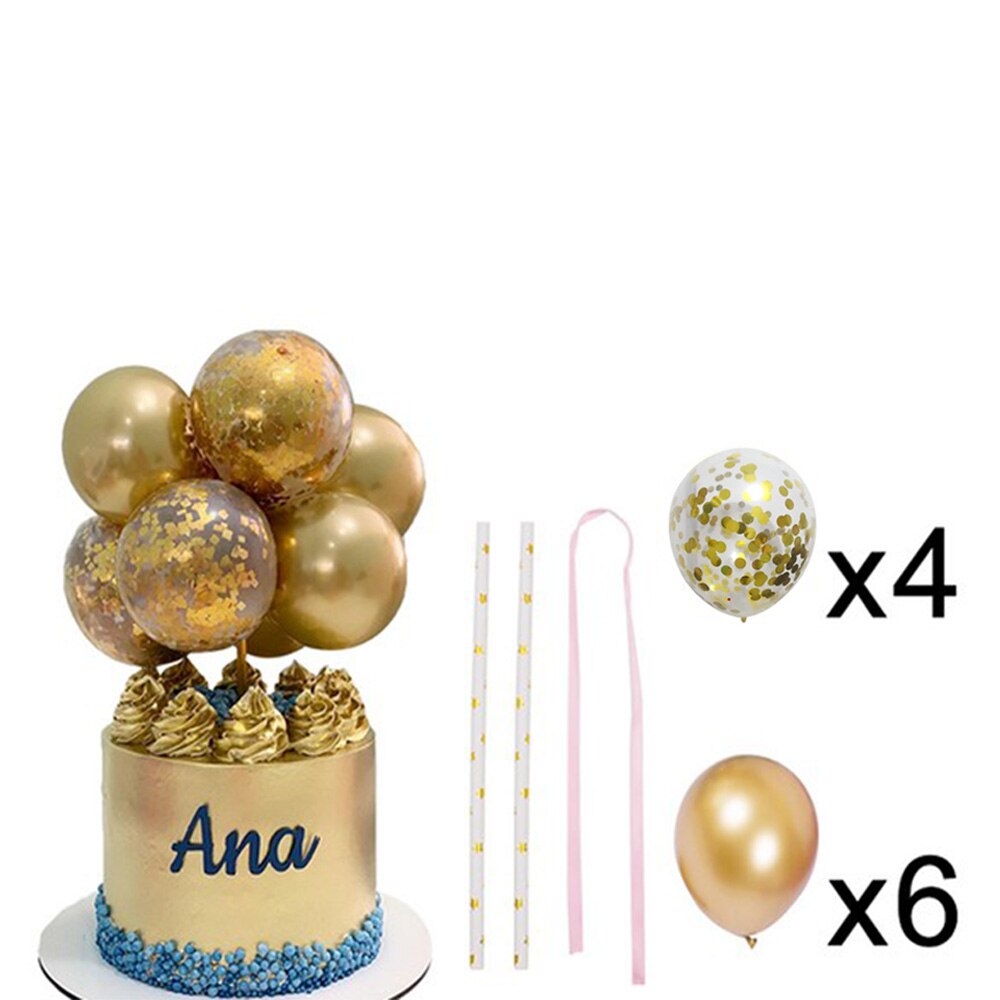 10Pack 5 Inch Ballon Cake Topper Cloud Vorm Confetti Ballon Cake Topper Balons Voor Verjaardag Baby Shower Bruiloft Decoratie: A02