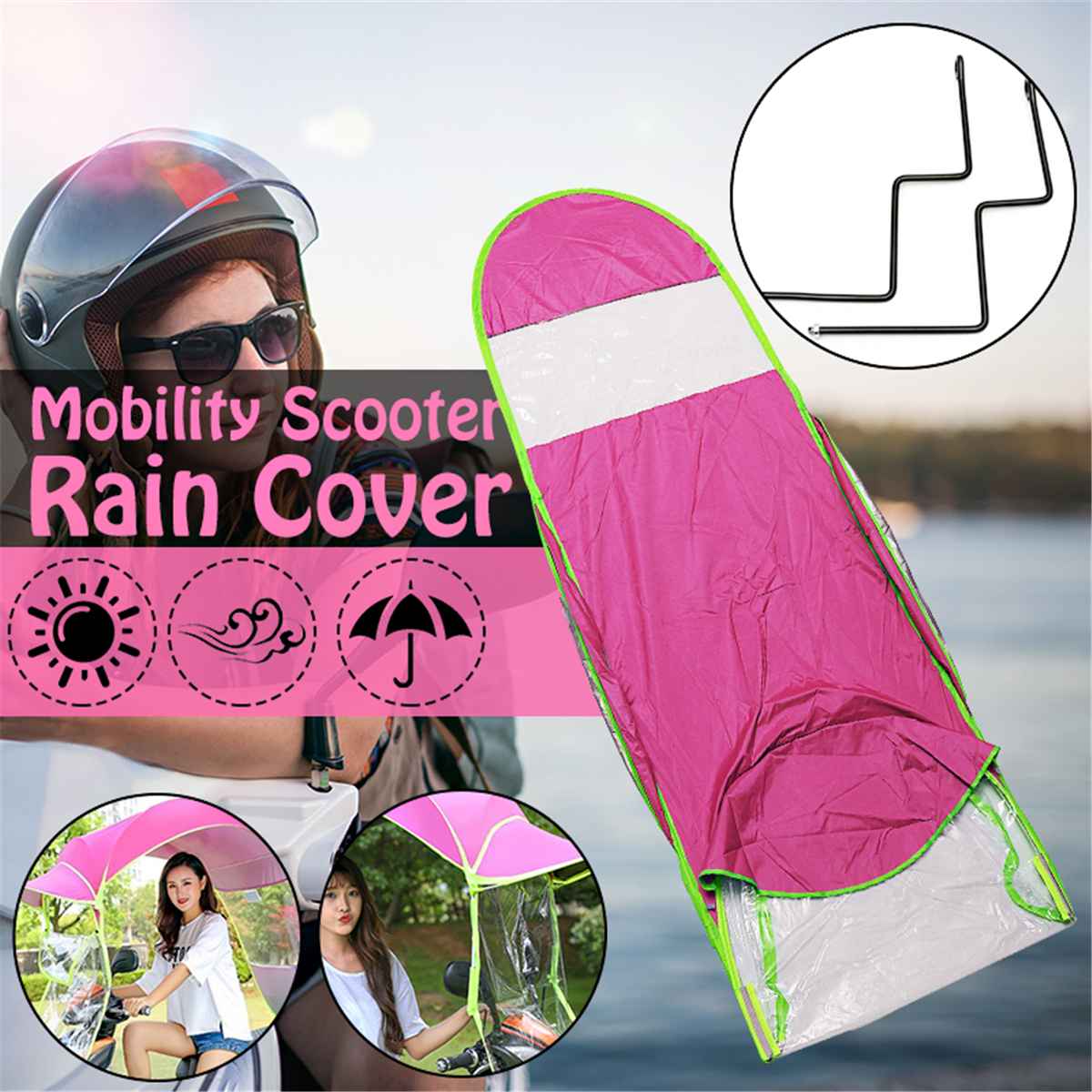 Universele Motorhoes Scooter Bike Outdoor Paraplu Uv-bescherming Zonnescherm Regenhoes Diy Waterdicht Stofdicht Cover
