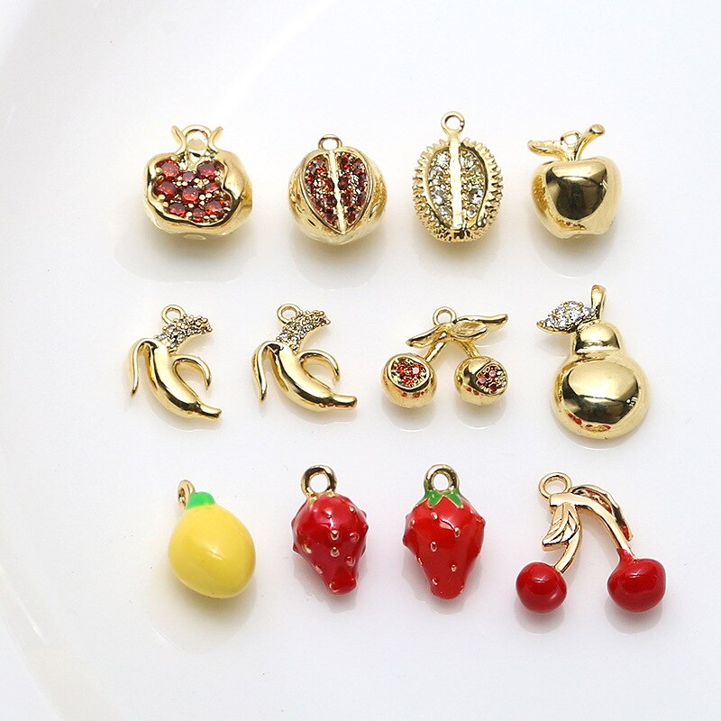 Zinc Alloy Enamel Charms 3D Fruit Durian Strawberr... – Vicedeal