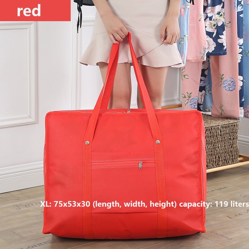 Extra Large Waterproof Thickening Moving Bag Oxford Woven Bag Large Capacity Luggage Bag Pack Aviation bag: red  XL