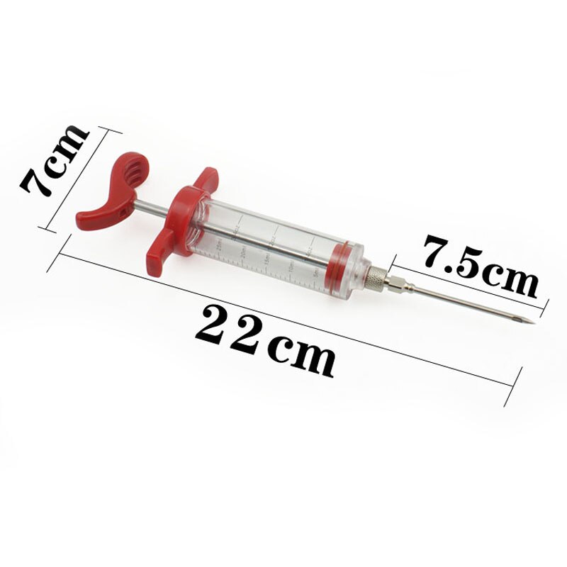 1 Pc 30 Ml Marinade Injector + 5 Pcs Rvs Marinade Injector Naald Set Vlees Marinade Flavour Syring Koken injector