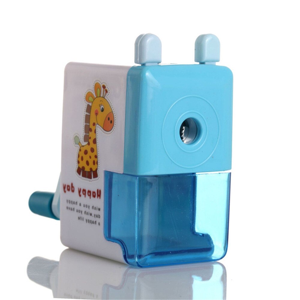 1PC Karikatur Katze Elefant Bleistift Spitzer Nettes Briefpapier freundlicher Kawaii Hand Kurbel Manuelle Stift Cutter Schule Büro Liefert: Blau