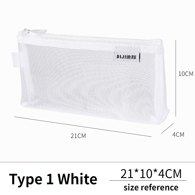 Make-up Pouch Lippenstift Make-Up Pinsel Lagerung Taschen Student Transparent Mesh Bleistift Fall Ins Reise Kosmetische Veranstalter für Frauen: Blau