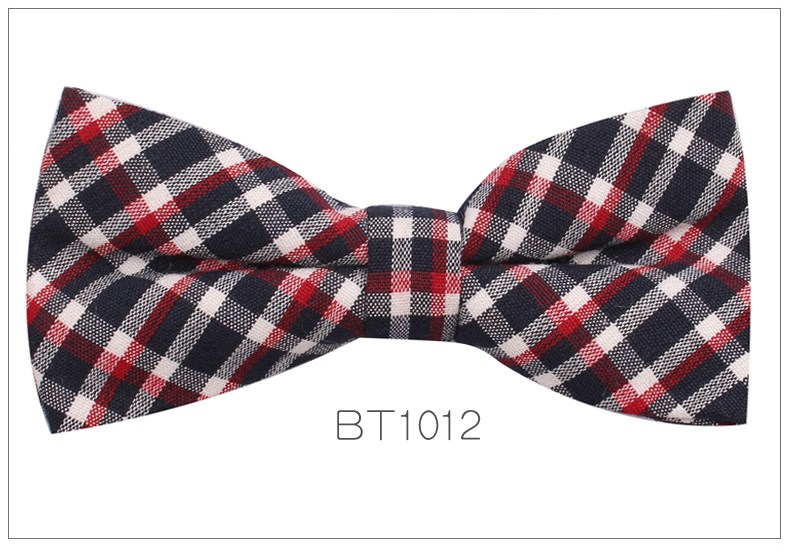 Nœud papillon à carreaux de Style anglais pour hommes et femmes, décontracté coton, ajustable, pour garçons et filles, pour mariage: BT1012