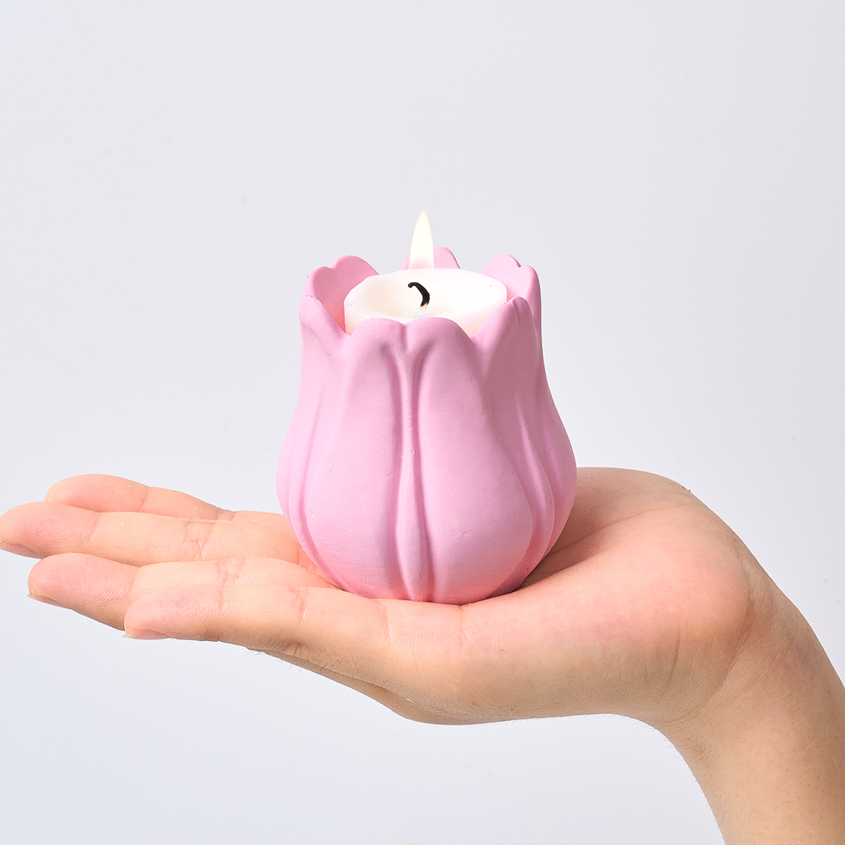 Candelabro de Corolla de tulipán, molde de silicona DIY con forma de flor, adorno, vela, manualidades, fabricación de jabón, yeso, moldes de fundición de resina, decoración del hogar