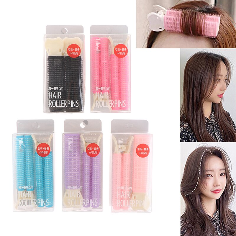 Pinza para rizador de pelo de 2 piezas, pinza esponjosa de raíz de pelo con volumen de autoagarre, rizado natural