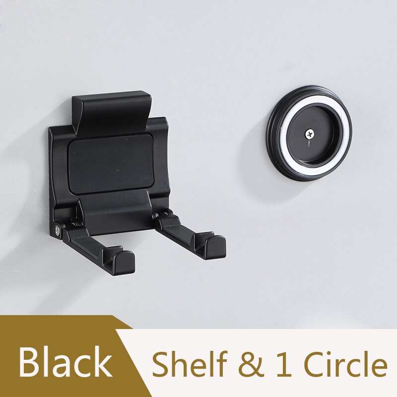 Antieke Föhn Houder Badkamer Planken Muurbevestiging Magazijnstelling Zwart Badkamer Plank Voor Dyson Supersonic Föhn Houder: Black  1 Circle