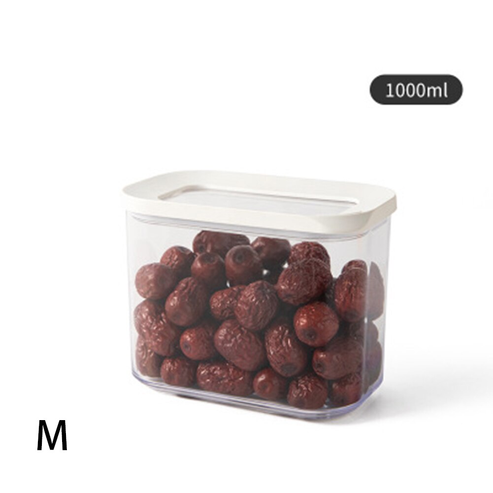 1Pcs Plastic food sealed cans stacked food storage container set kitchen supplies food storage box refrigerator sealed box: M(1000ml)