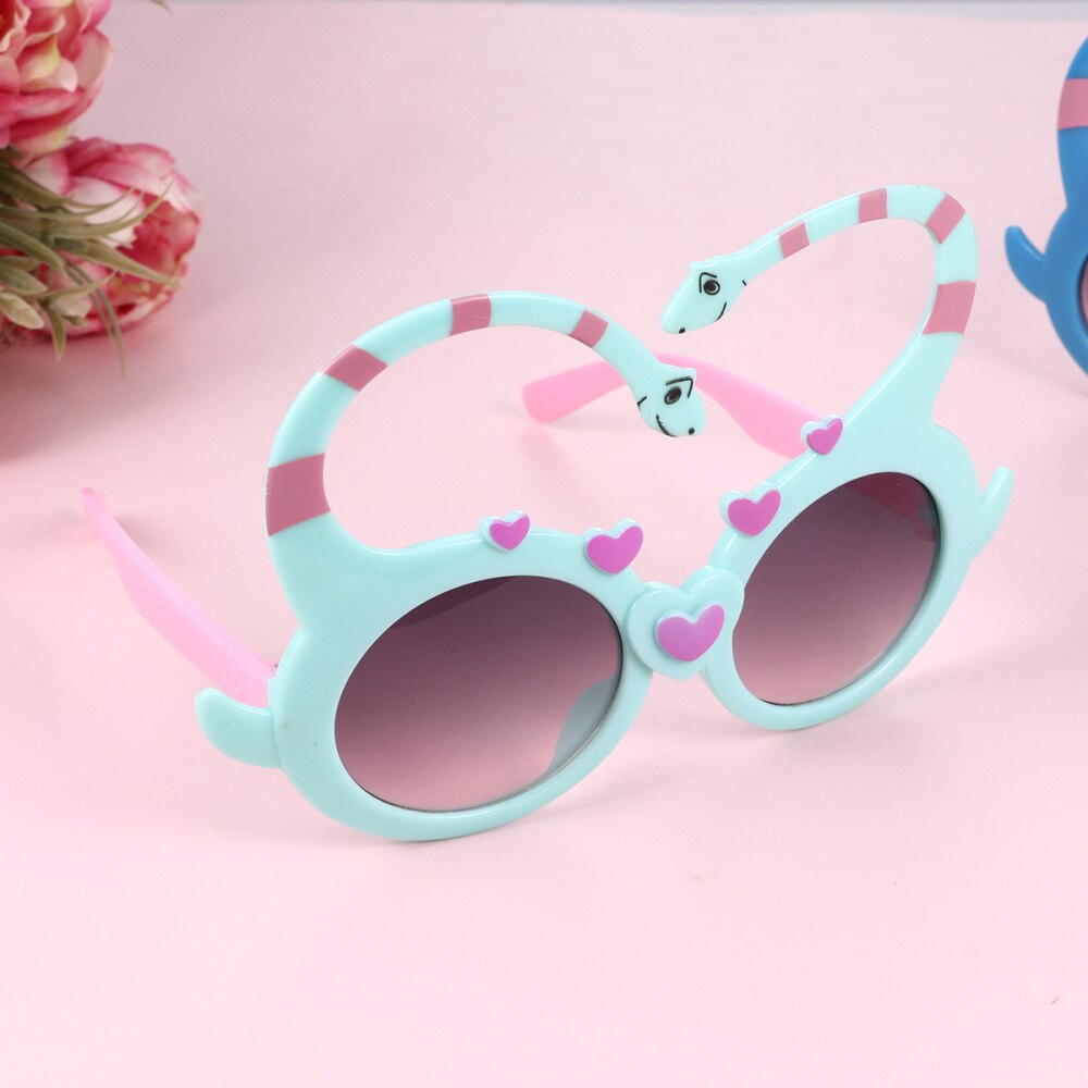 2pcs Long Neck Dinosaurs Sunglasses Cartoon Party Prop Eye Glasses Funny Cosplay Glasses Party Supplies (Red, Yellow)