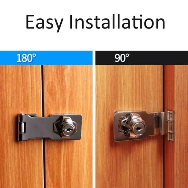 Zinc Alloy+Iron Locking Hasp And Staple Lock Locking Cylinder Padlock Securit Shed: Default Title