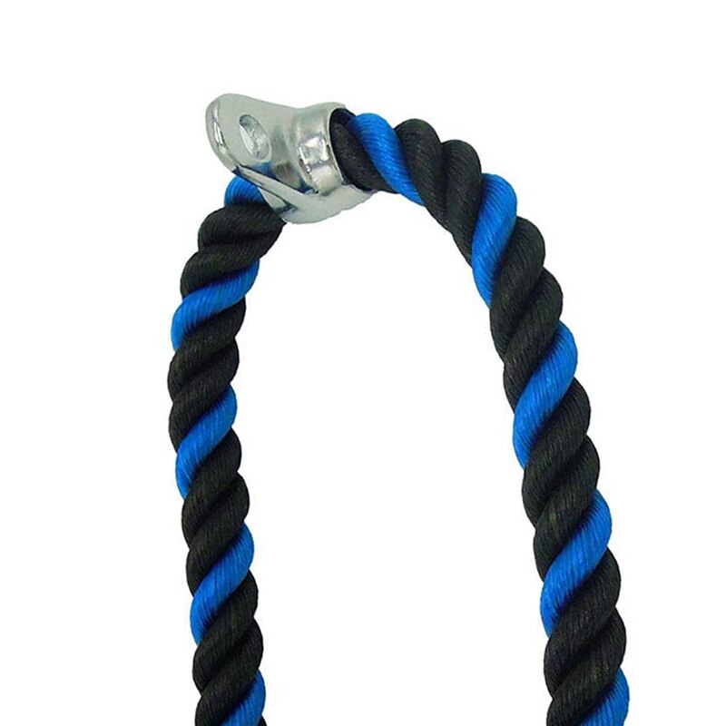 27.5 Inch Kabel Touw Attachment Zwart En Blauw Nylon Gevlochten Tricep Rope Druk Kabel Triceps Pushdown