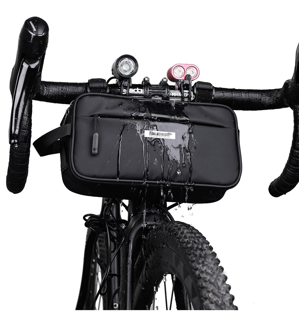 Rhinowalk-bolsa para manillar de bicicleta, bolso de hombro portátil multifunción, resistente al agua, accesorios para bicicleta, novedad de