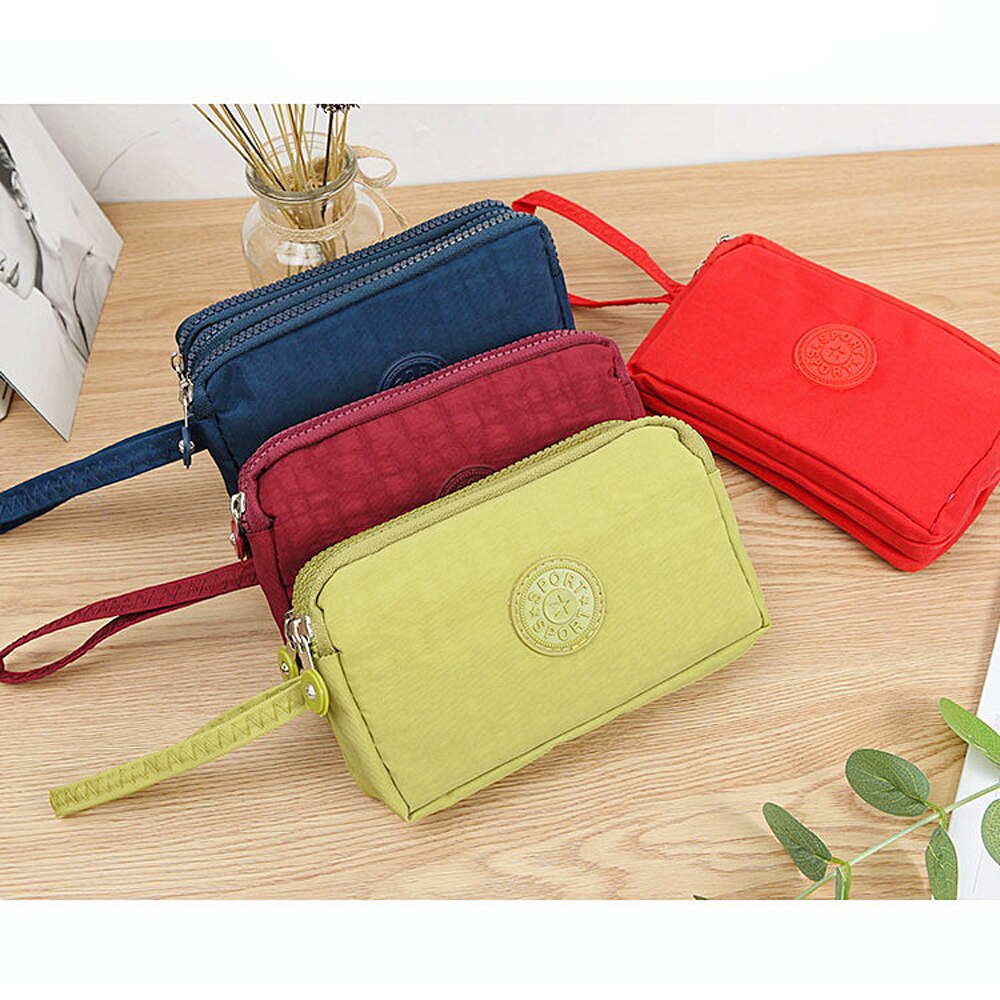 Travel Small Top Zip Coin Pouch Polsletje,Kleine Portemonnee Leer a-Groen