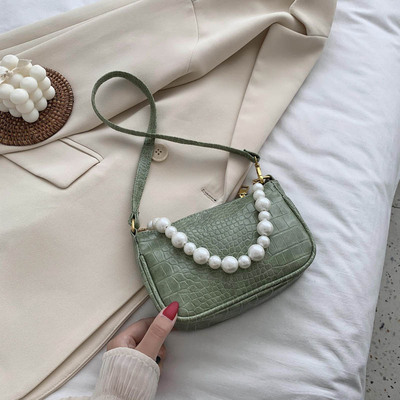 Pu-leren schoudertassen met krokodillenmotief in peervorm voor dames, zomerse crossbodytassen, reistassen voor dames: Groente