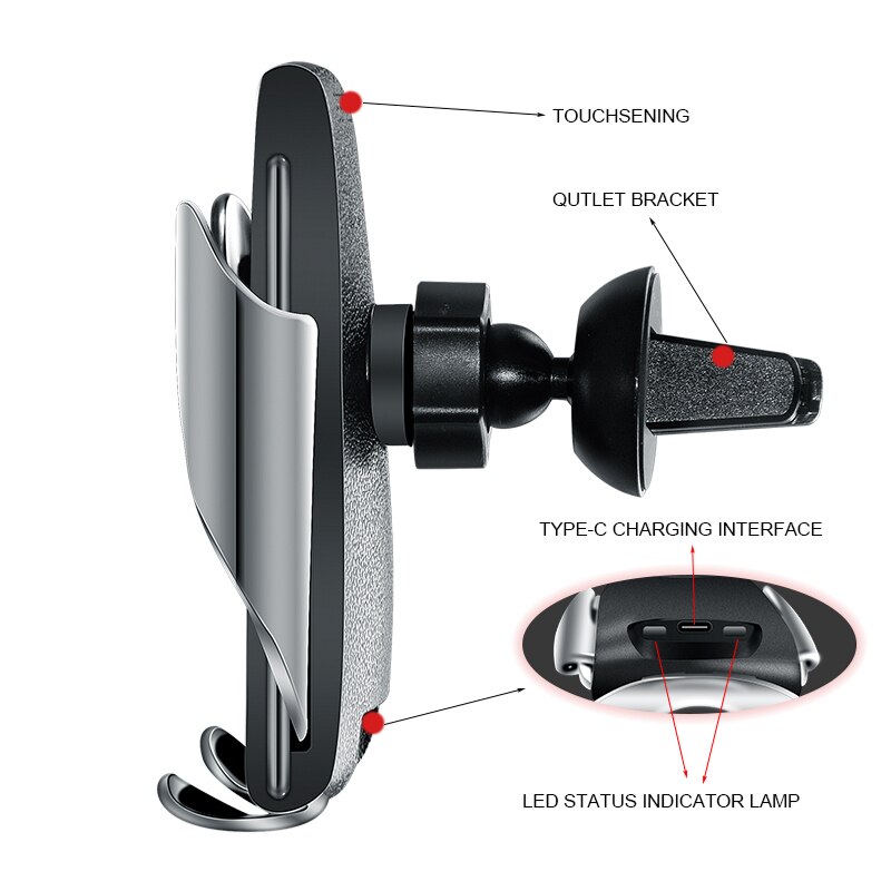 Senza fili Veloce Caricabatteria Da Auto Per Android IOS Smartphone Caricatore Del Telefono Mobile di Ricarica Veloce con Smart Sensor Veloce