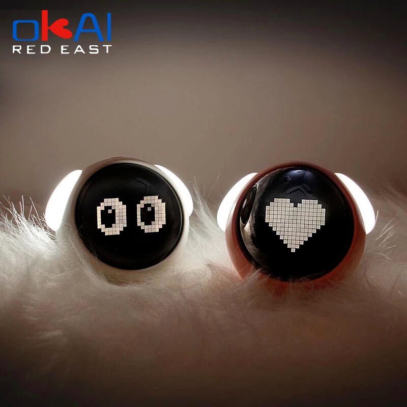 Kids Alarm Clock Cute Pixel Expression Clock Led Night Light Electronic Digital Wake Up Snooze Voice Control Table Clock