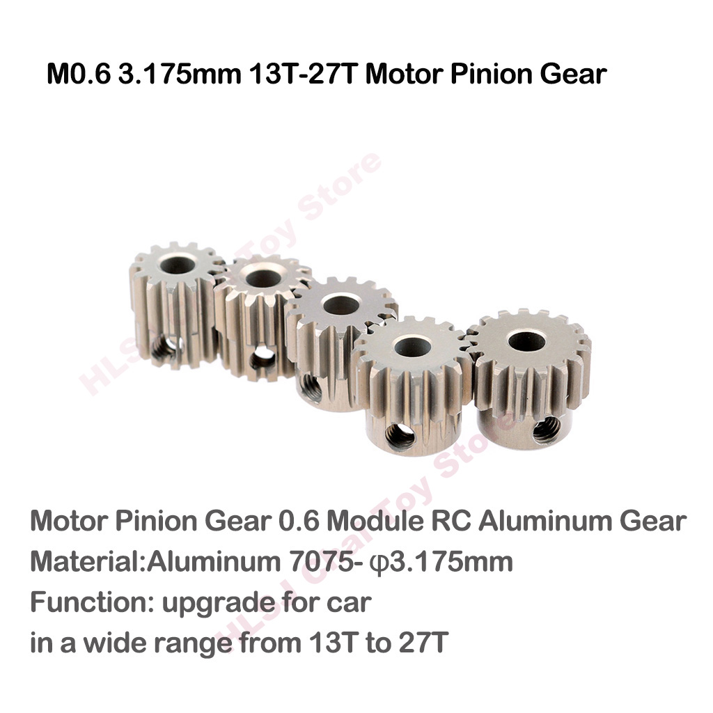 1pcs M0.6 3.175mm 13T 14T 15T 16T 17T 18T 19T 20T 21T 22T 23T 24T 25T 26T 27T Metal Pinion Motor Gear for RC 1/10 Car Motor