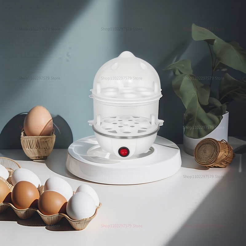 Elektrisk eggkoker mini hurtig multifunksjonell frokosteggkoker posjert eggerøreomelett automatisk avstengning til kjøkken